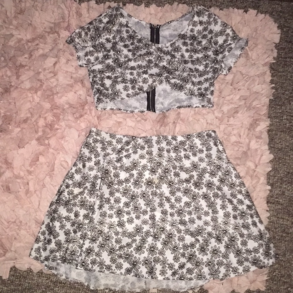 2 piece top and skirt set